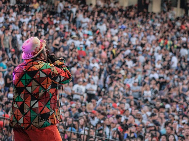 Cantante de espaldas