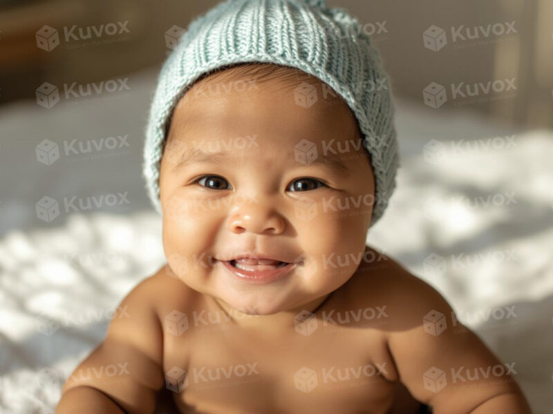 Alegría con gorrito azul