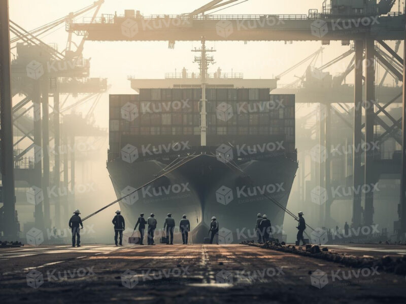 Astillero industrial en operación