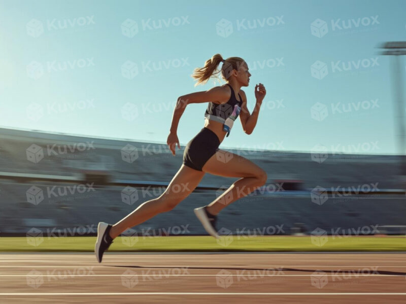 Atleta corriendo en pista