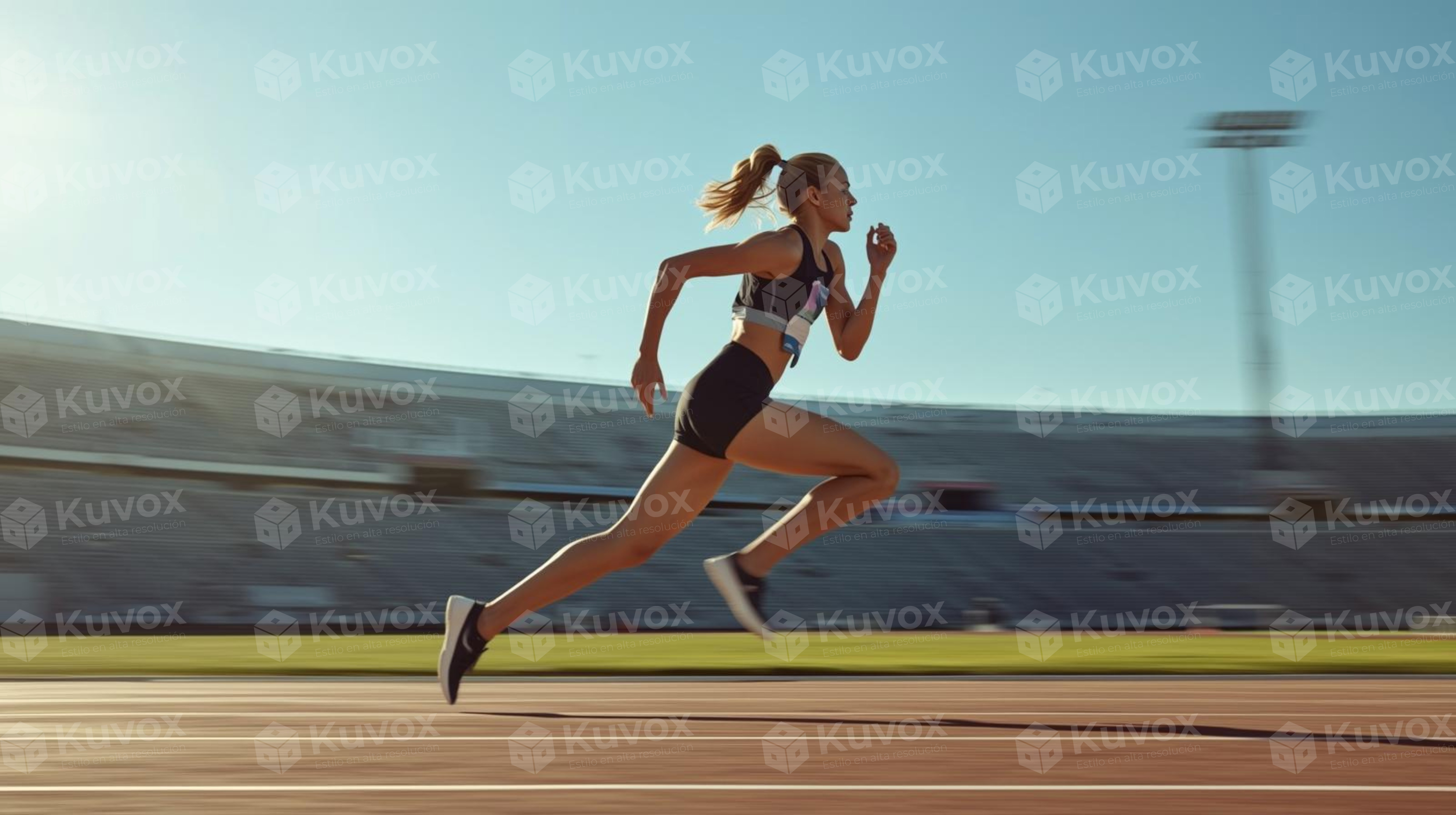 Atleta corriendo en pista