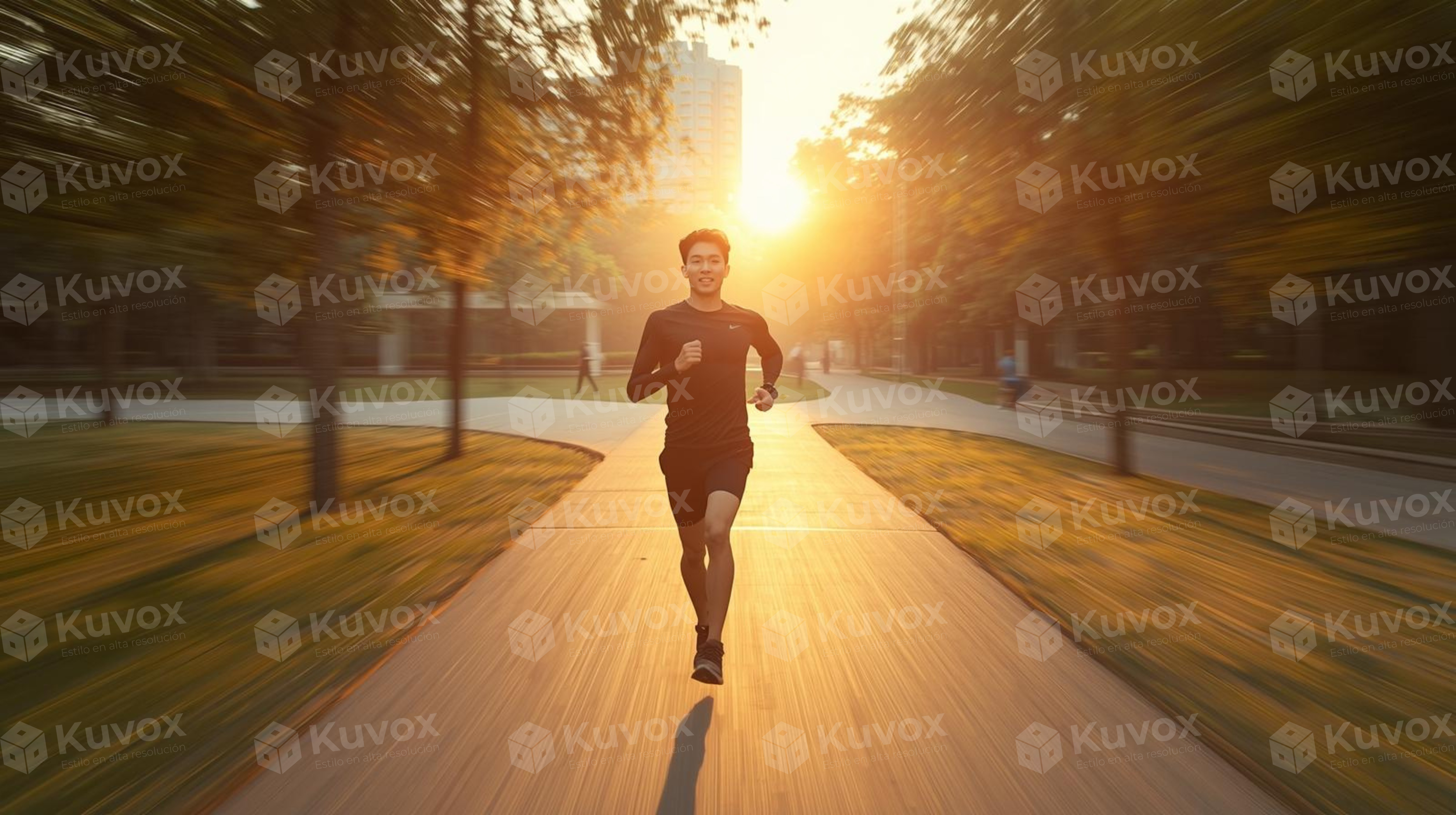 Corredor al amanecer