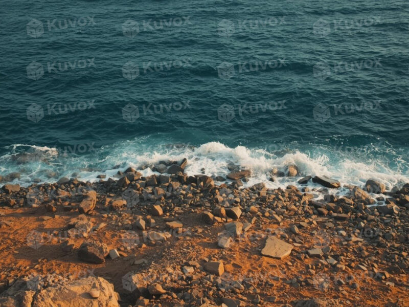 Rocky coast with waves