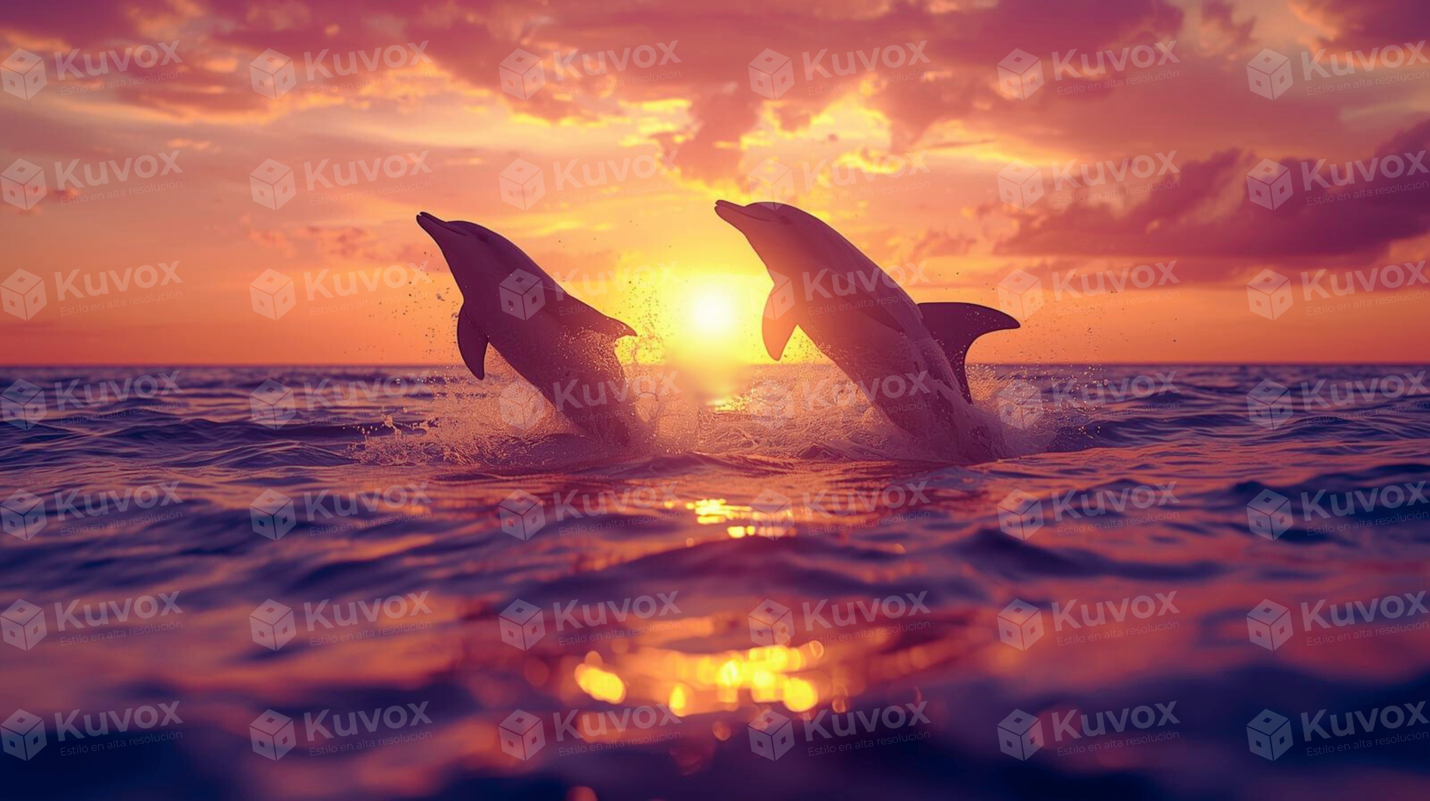 Delfines al atardecer
