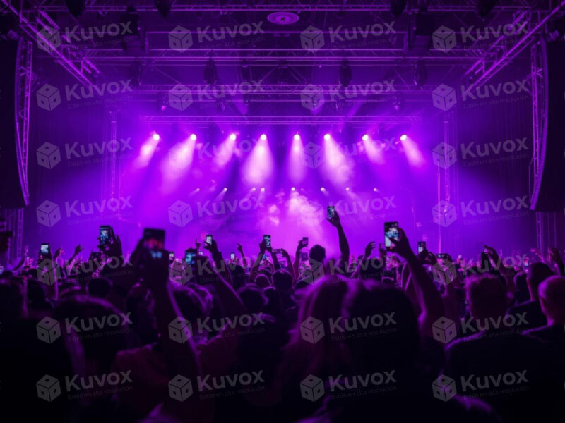 Multitud en concierto nocturno