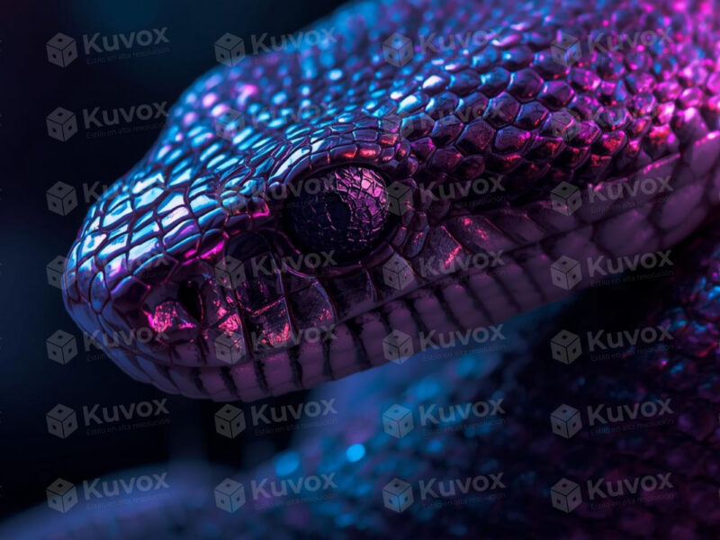 Serpiente iridiscente en primer plano