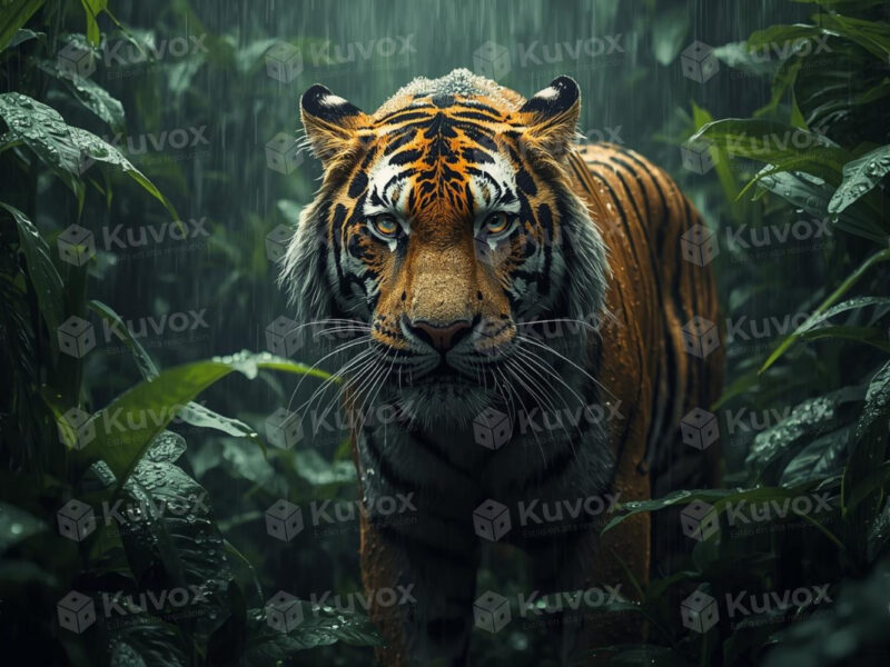 Tigre en la selva tropical