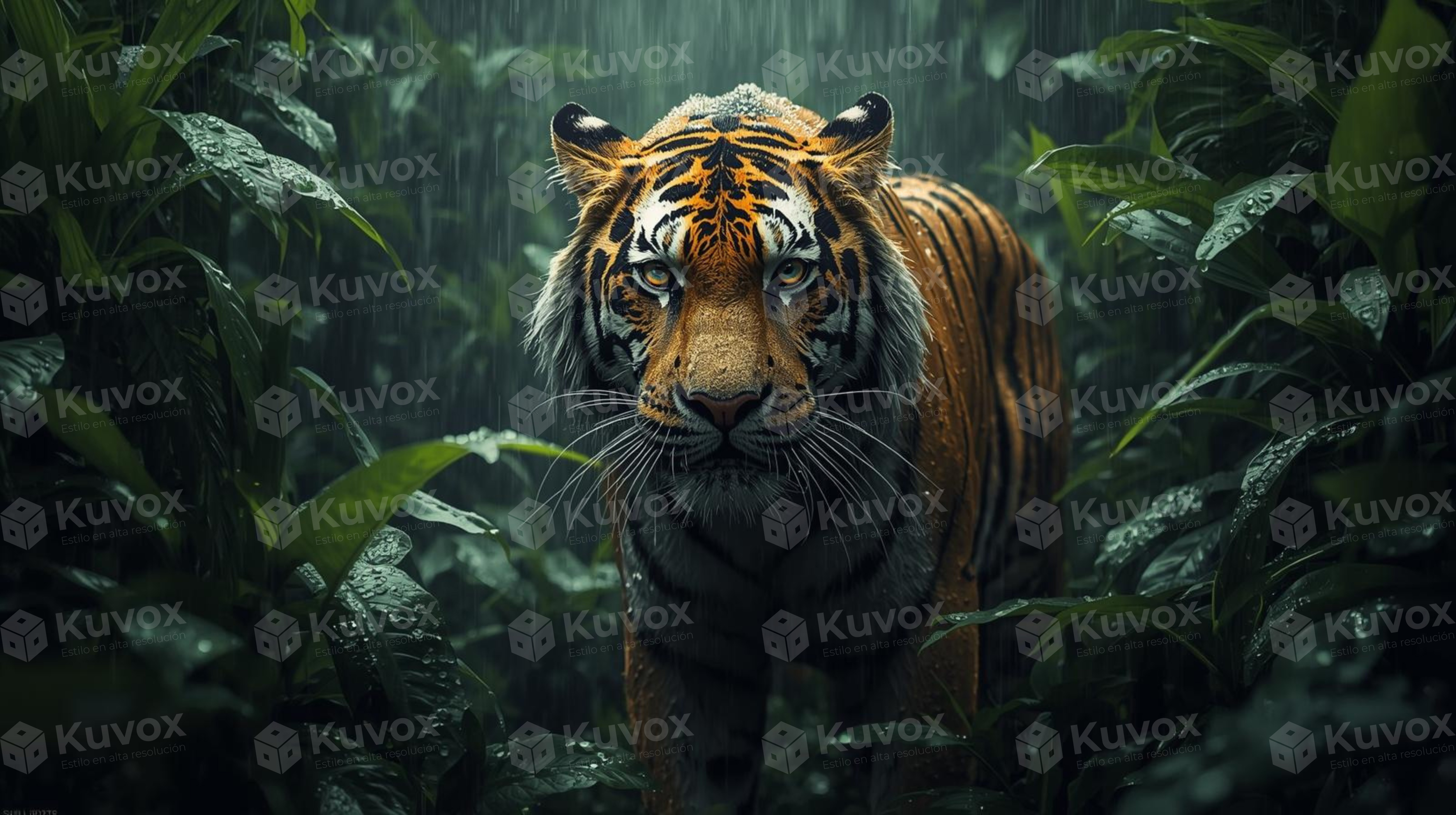 Tigre en la selva tropical